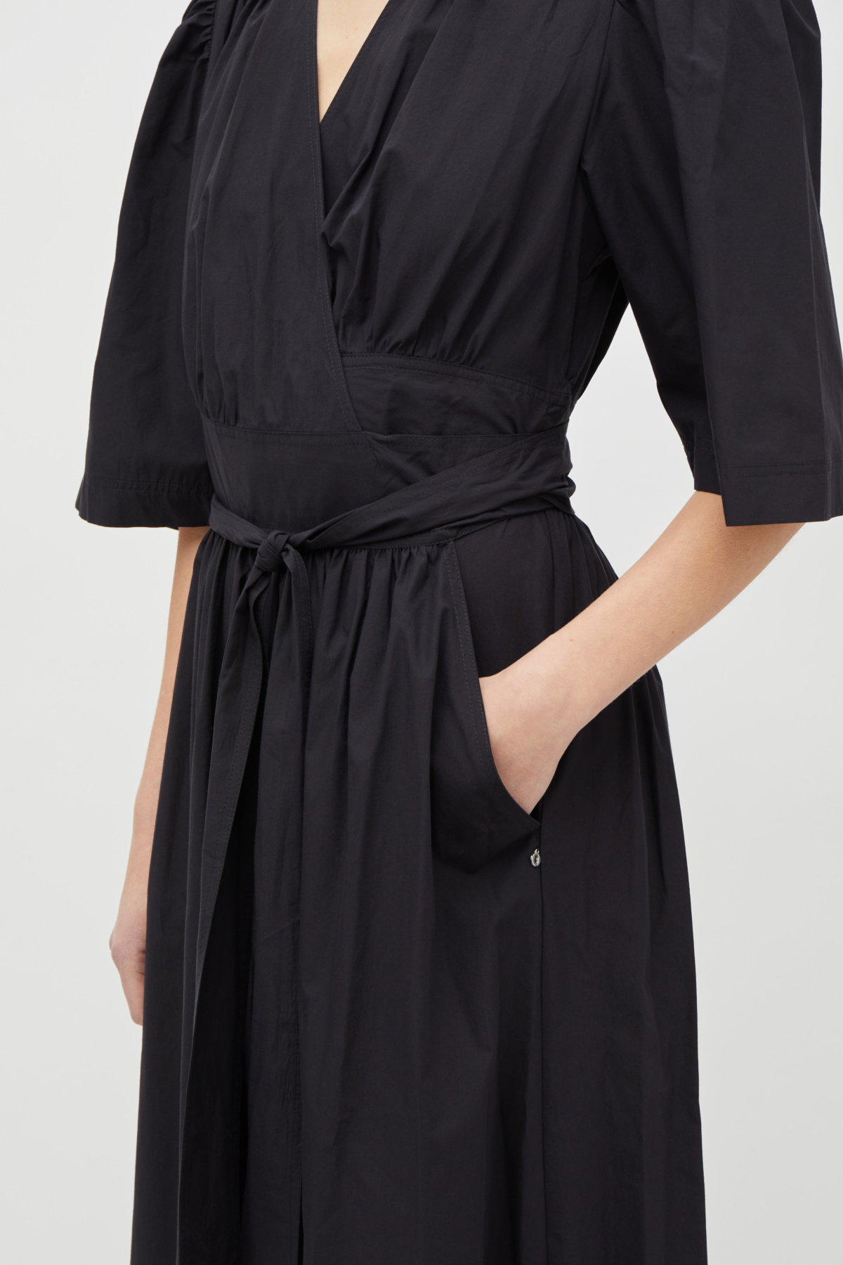 ottod`Ame Wickelkleid aus Baumwolle in Schwarz 442030